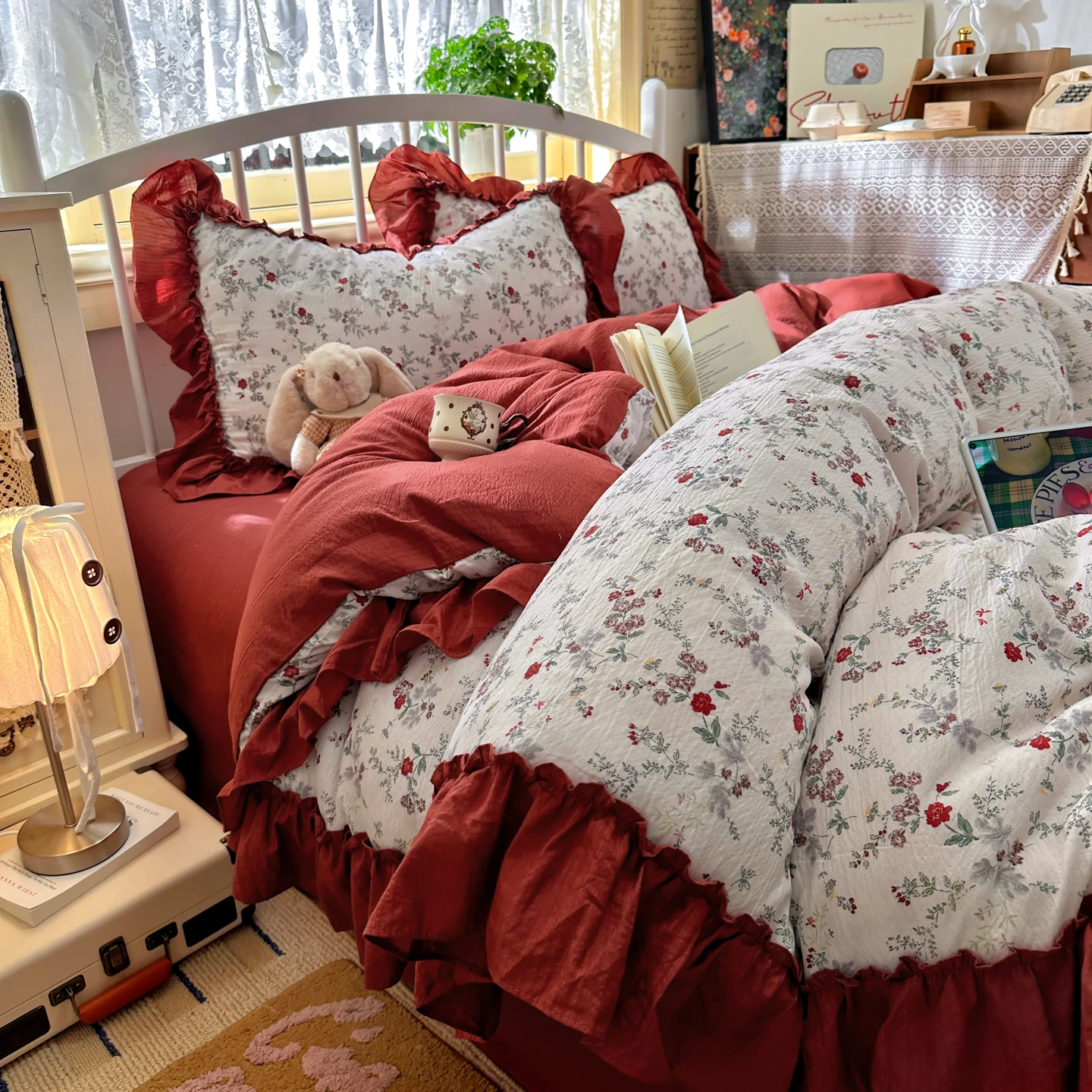 Aesthetic Floral Duvet Cover - Franse vintage beddingset in landelijke stijl,