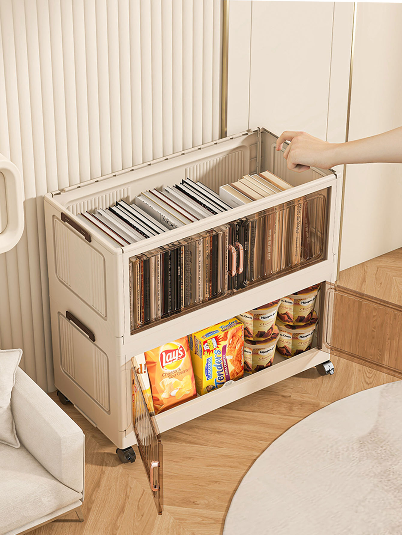 Storage & Organization - Installatievrije opbergkast op wielen – gelaagd