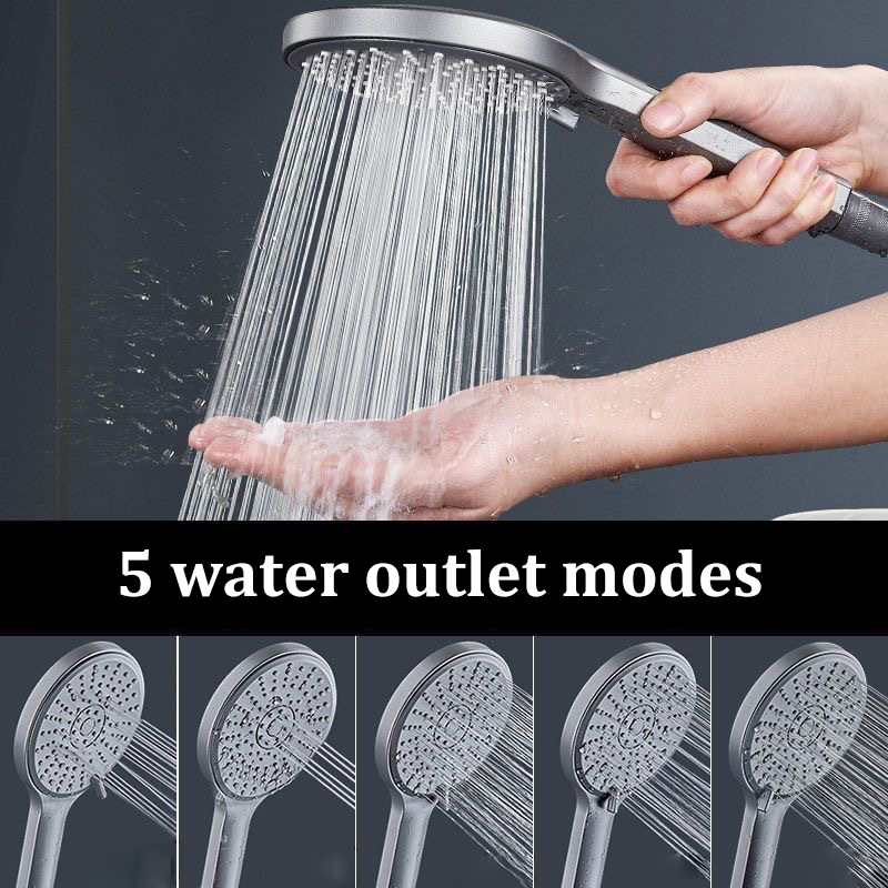 Zwarte douchekop met 5 standen - High Pressure Shower Head Handheld recensie en prijs
