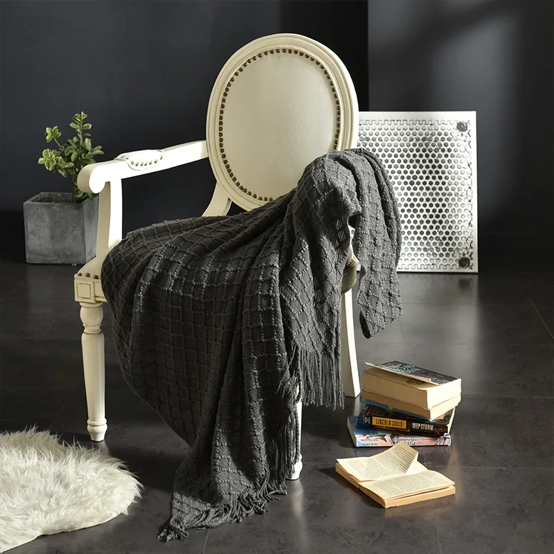 Mustardgele, gestructureerde g - Boho Throw Blanket Fringe recensie en prijs