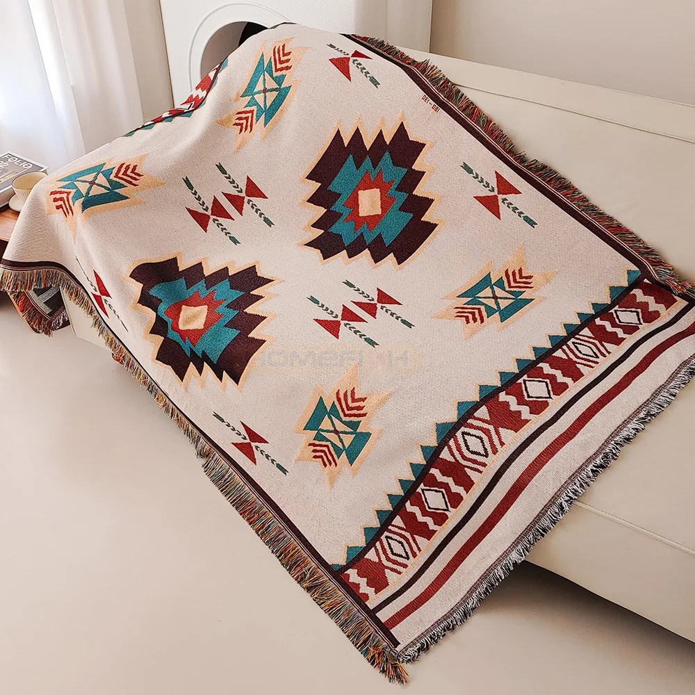Aztec-deken, oversized boho-pl - Boho Throw Blanket Fringe recensie en prijs