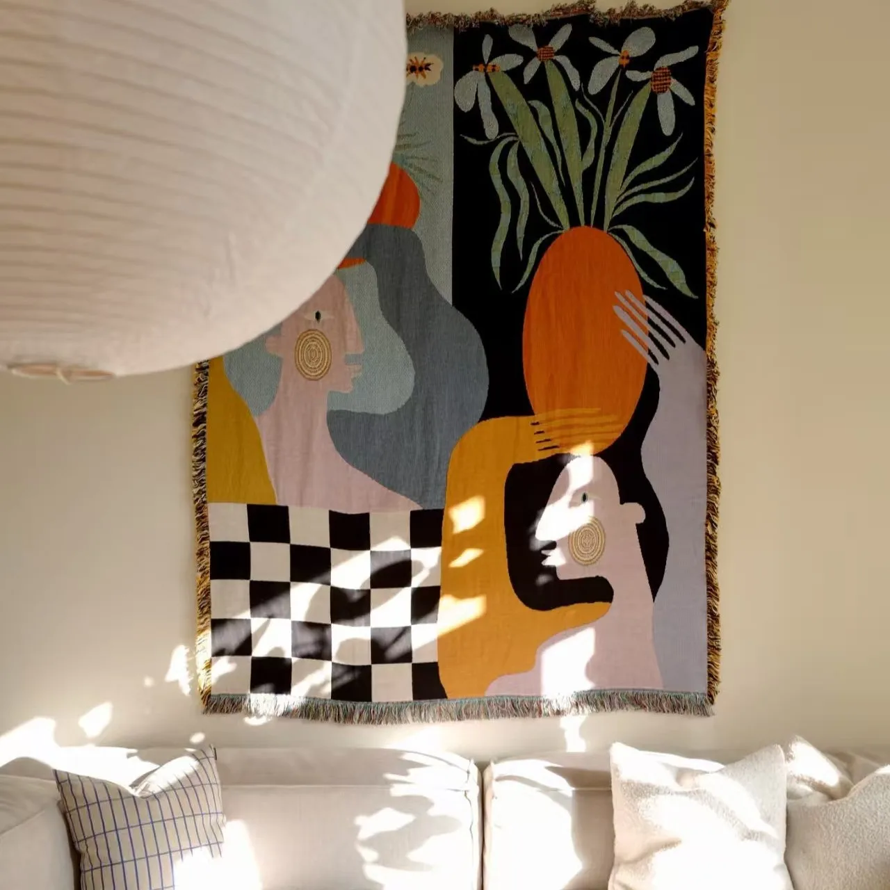 Modern abstract kunstweefsel,  - Boho Throw Blanket Fringe recensie en prijs