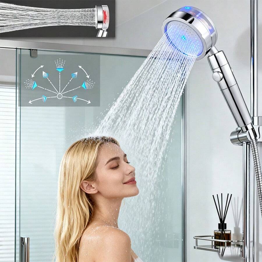 Douchekop met propeller, stopk - High Pressure Shower Head Handheld recensie en prijs