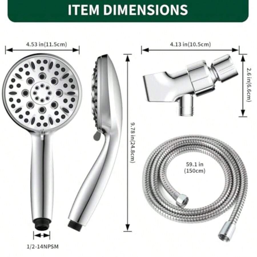 Douchekop met 6 sproeistanden, - High Pressure Shower Head Handheld recensie en prijs